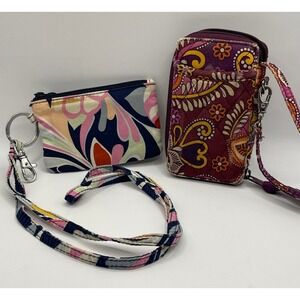 2‎ Vera Bradley Wristlet Wallet Coin Purse Set Patterned Organizers SEE PHOTOS